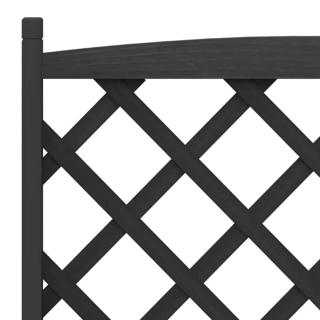 Planter with Trellis Black Solid Wood Fir 365493