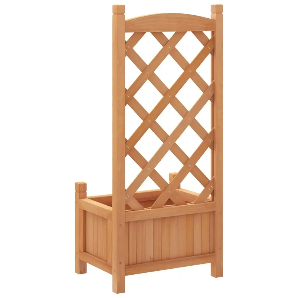 Planter with Trellis Brown Solid Wood Fir 365482