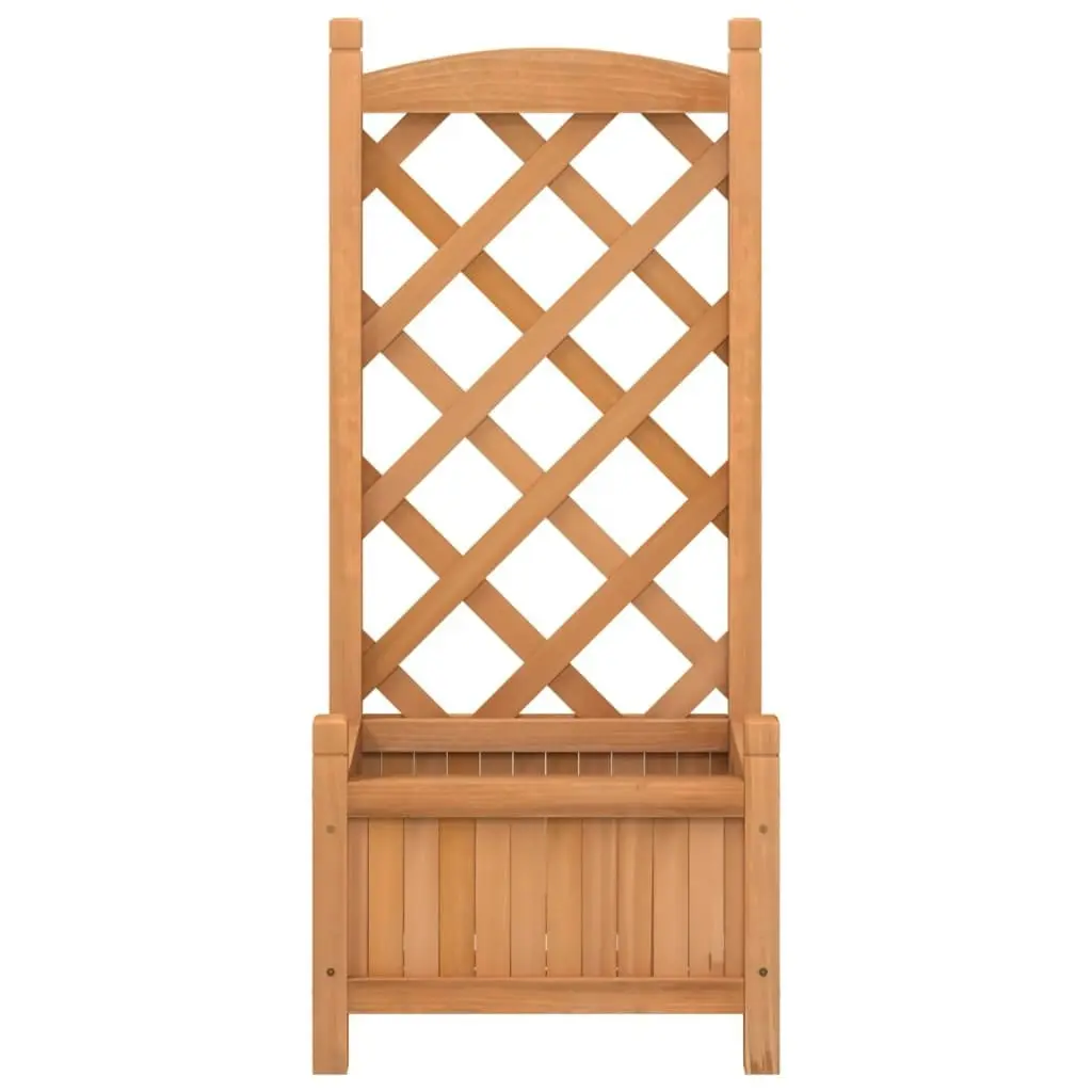 Planter with Trellis Brown Solid Wood Fir 365482