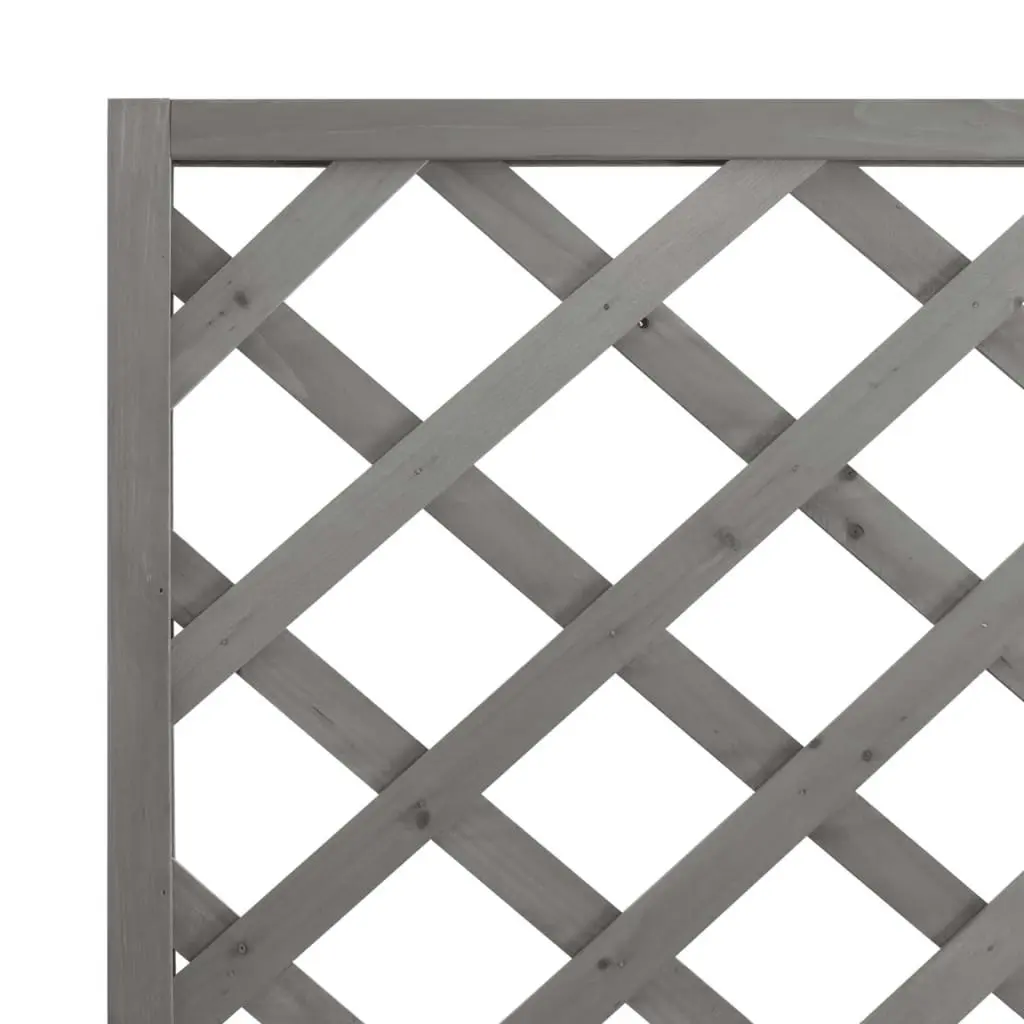 Planter with Trellis Grey Solid Wood Fir 365480