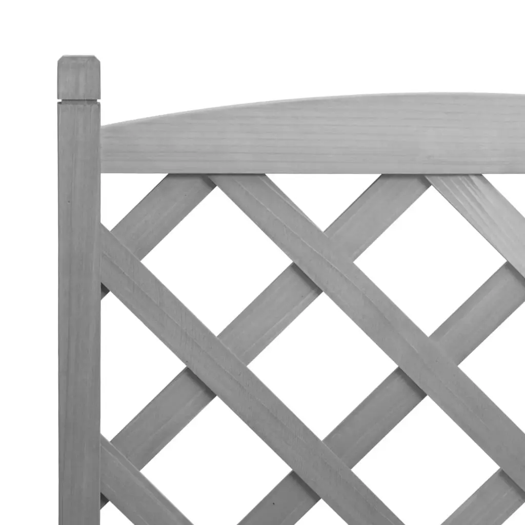 Planter with Trellis Grey Solid Wood Fir 365486