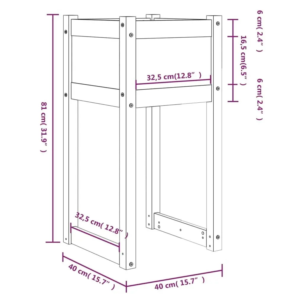 Planters 2 pcs 40x40x81 cm Solid Wood Pine 822123