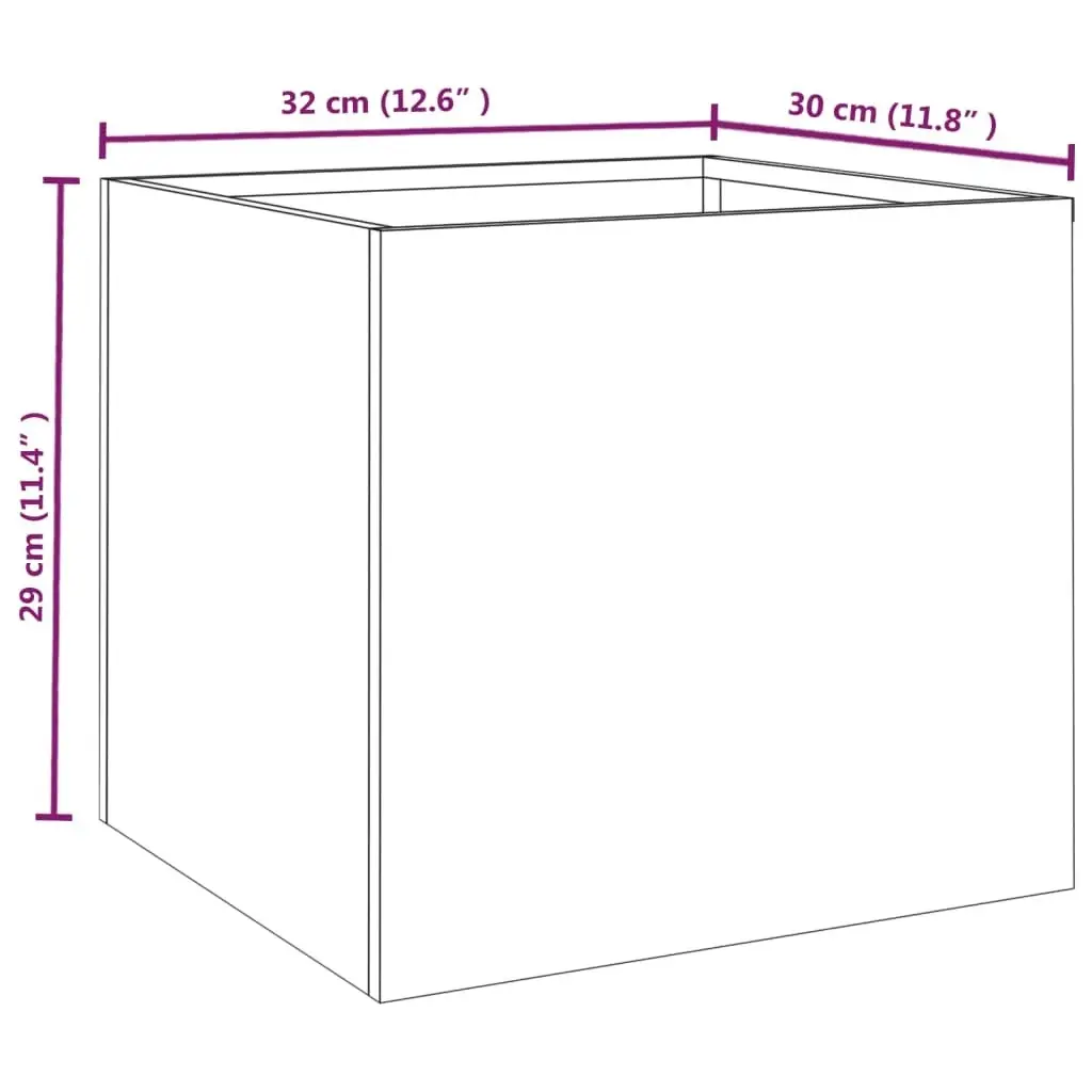 Planters 2 pcs 32x30x29 cm Corten Steel 821548