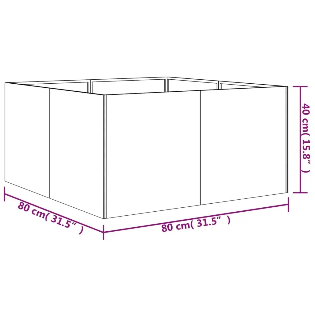 Planter 80x80x40 cm Corten Steel 824531