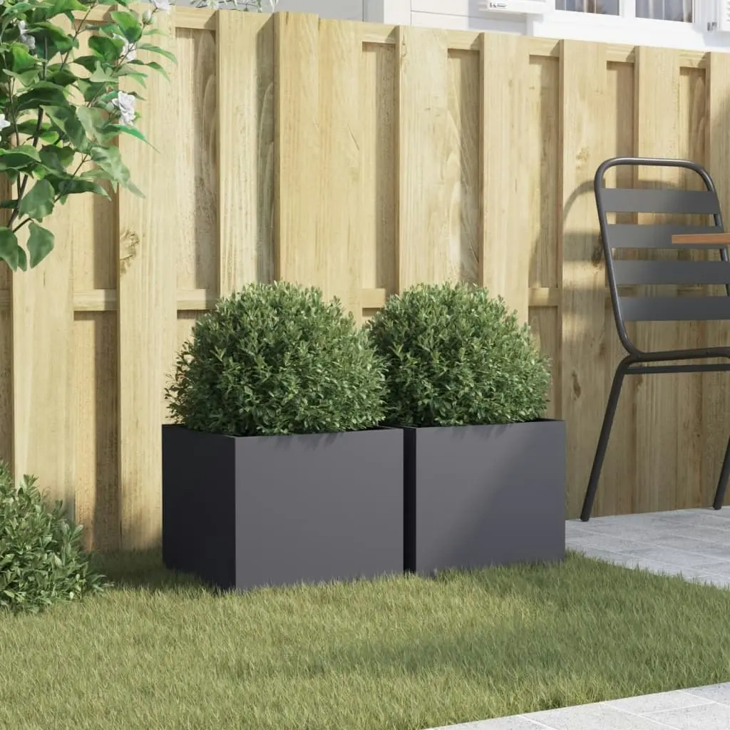 Planters 2 pcs Anthracite 32x30x29 cm Cold-rolled Steel 841540