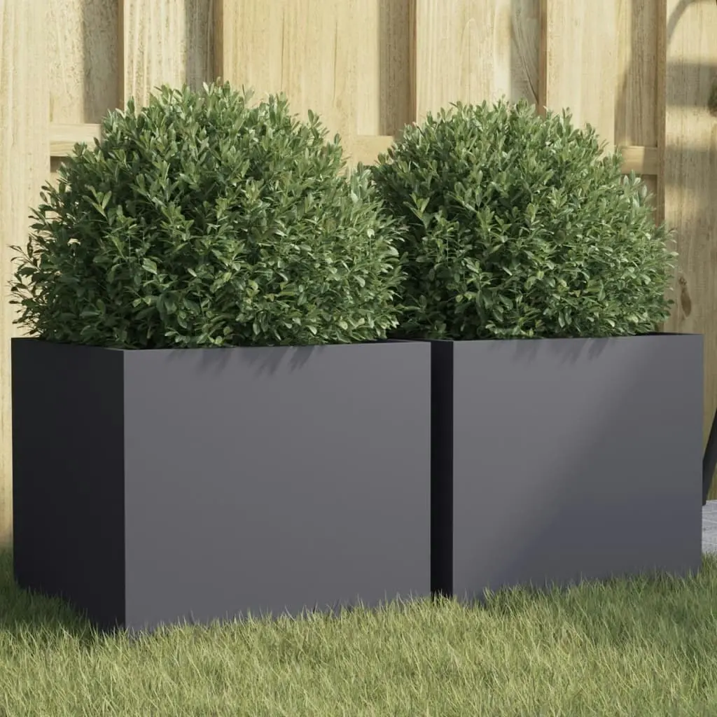 Planters 2 pcs Anthracite 32x30x29 cm Cold-rolled Steel 841540