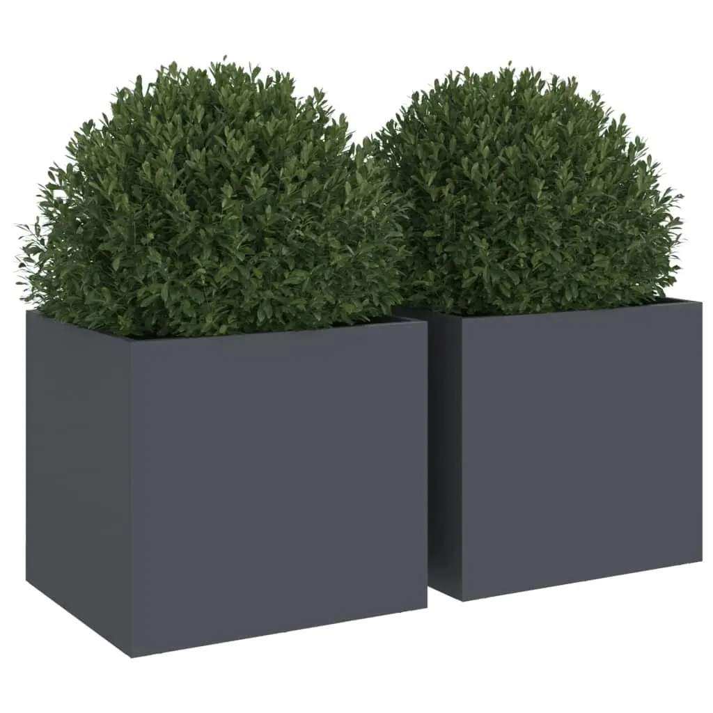 Planters 2 pcs Anthracite 32x30x29 cm Cold-rolled Steel 841540