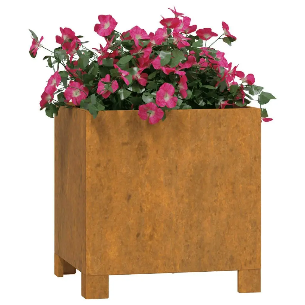 Planters with Legs 2 pcs Rusty 32x30x33 cm Corten Steel 823679