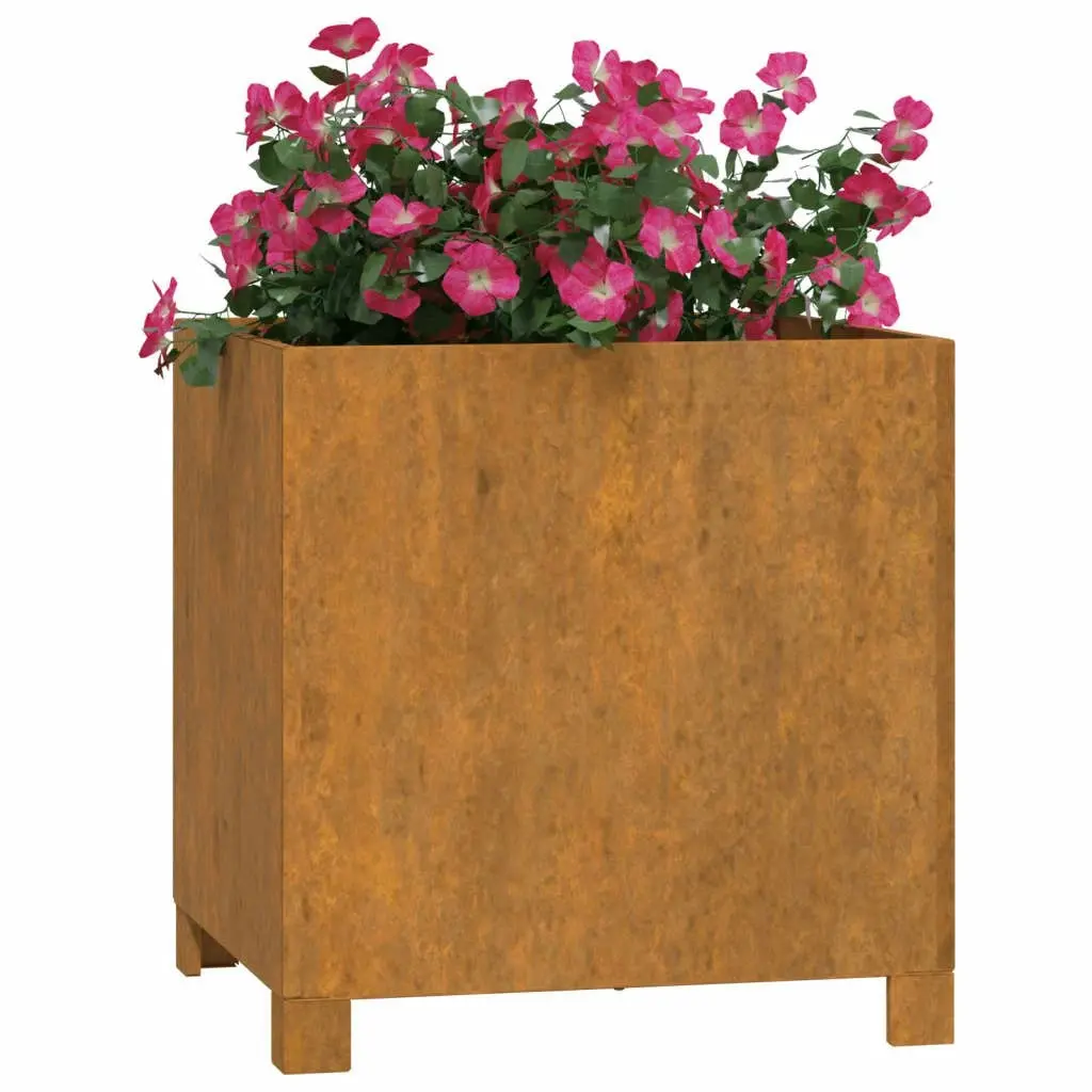 Planters with Legs 2 pcs Rusty 42x40x43 cm Corten Steel 823681