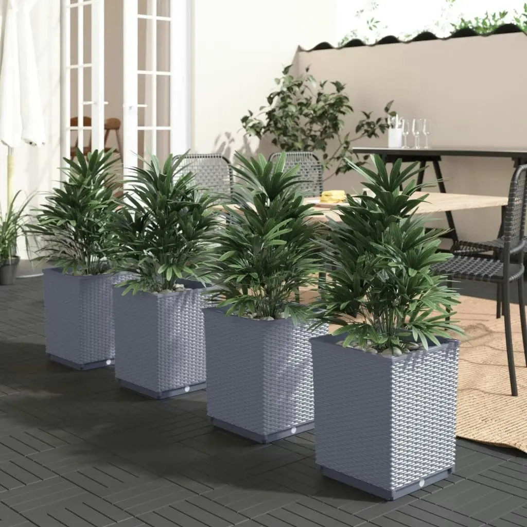 Planters 4 pcs Dark Grey 30x30x37 cm Polypropylene 364185