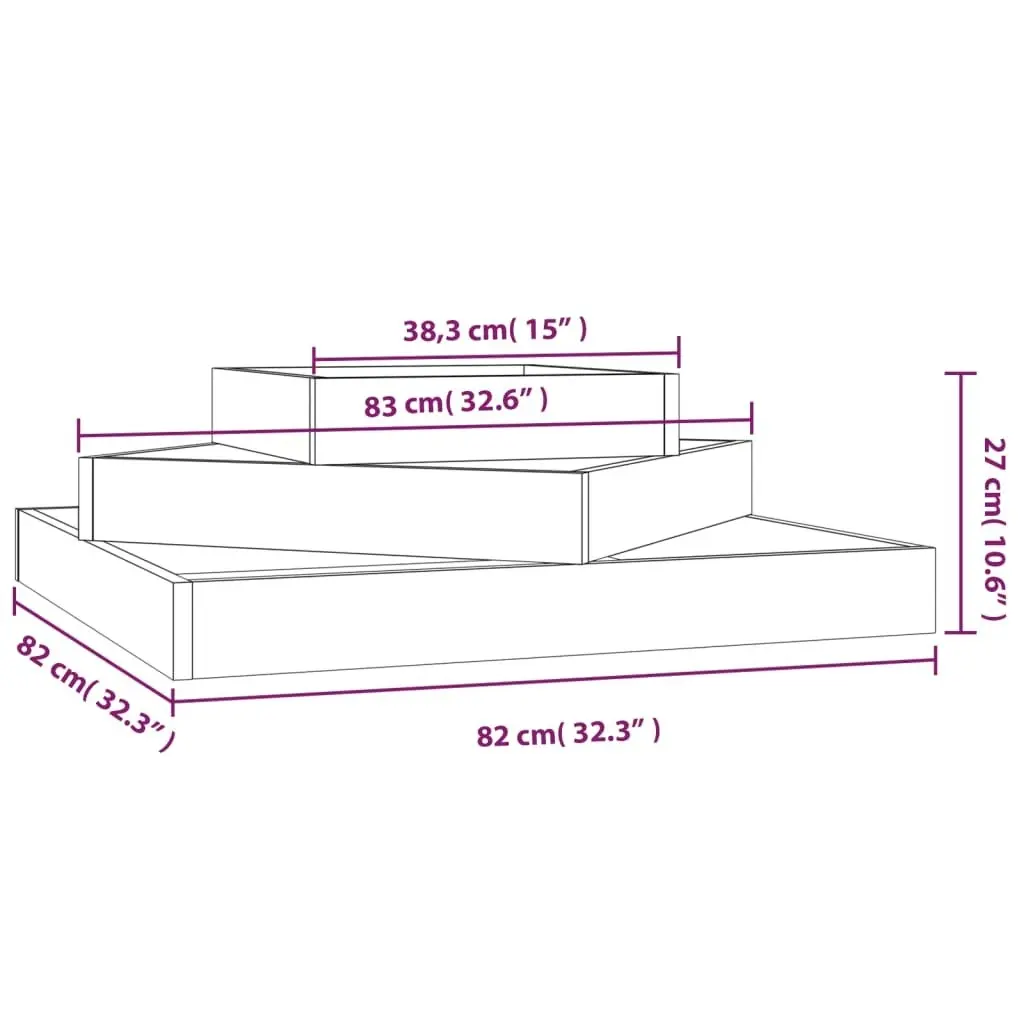 Planter 83x83x27 cm Solid Wood Pine 823878