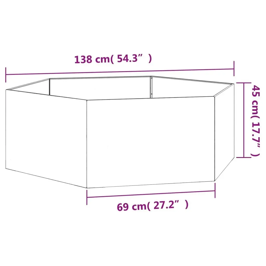 Planter Rusty 138x120x45 cm Corten Steel 823677