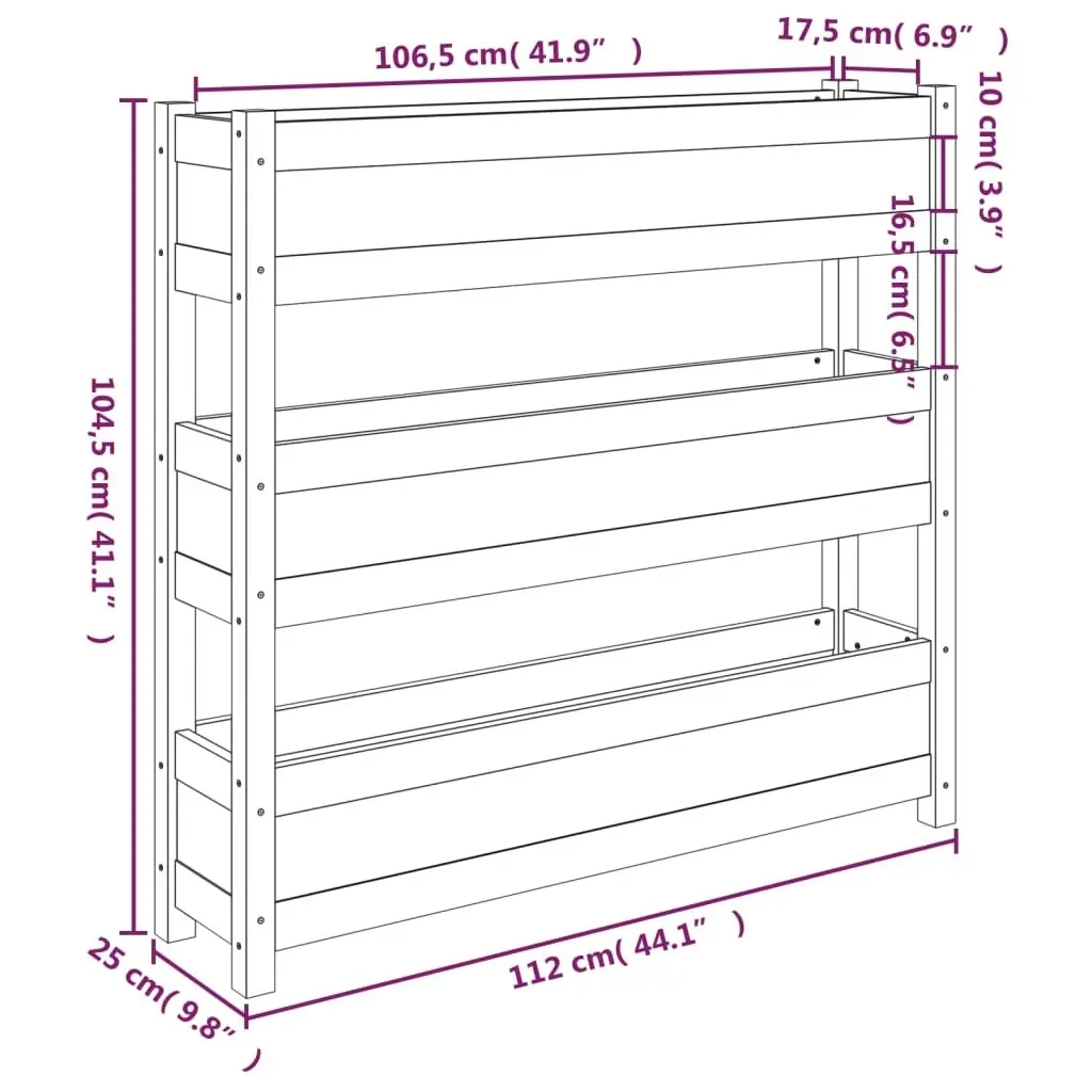 Planter 112x25x104.5 cm Solid Wood Pine 823920