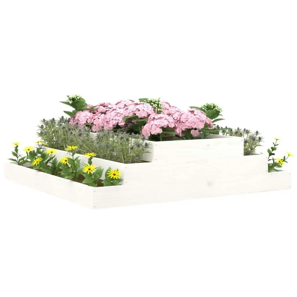 Planter White 110x110x27 cm Solid Wood Pine 823900