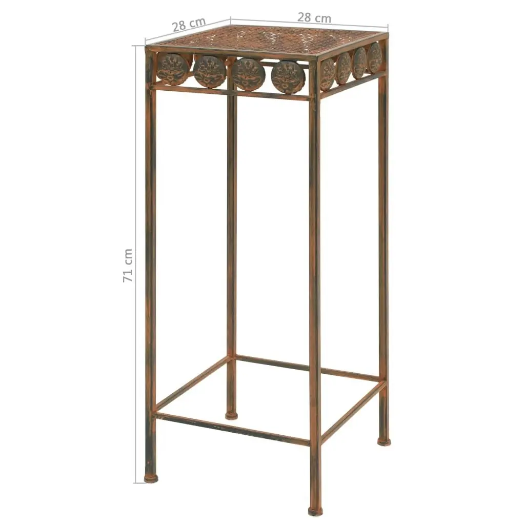 Plant Stand Set 3 Pieces Vintage Style Metal Rusty 245928