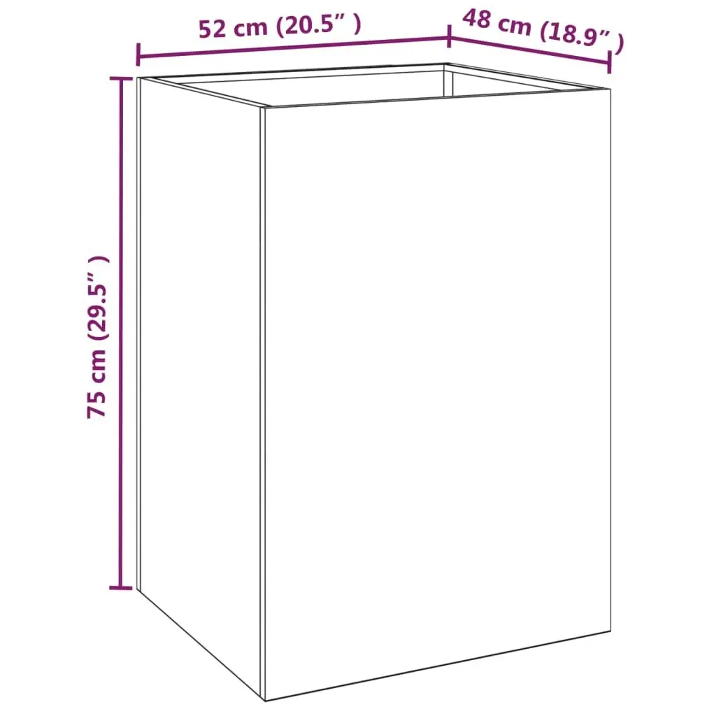 Planter 52x48x75 cm Corten Steel 821555