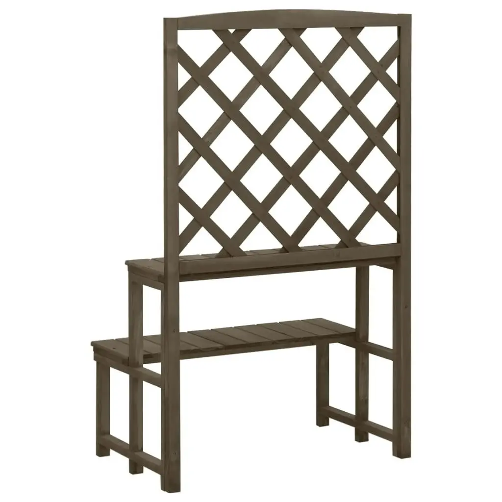 Plant Stand with Trellis Grey 70x42x115 cm Solid Fir Wood 316414