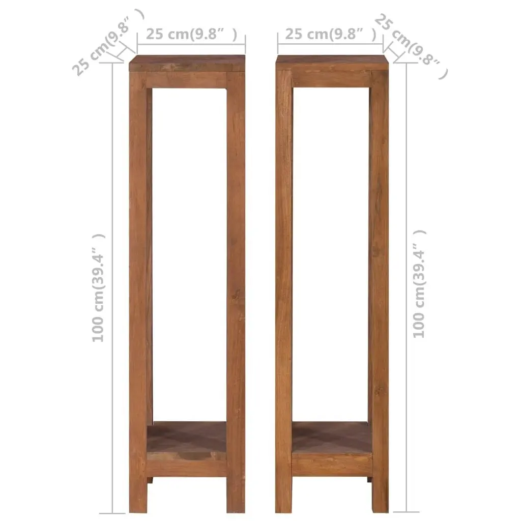 Plant Stands 2 pcs 25x25x100 cm Solid Teak Wood 289078