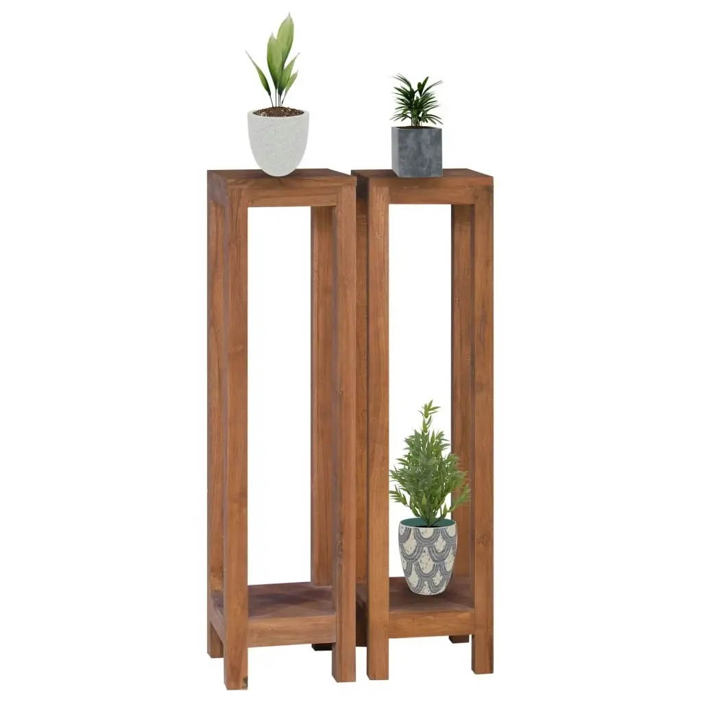 Plant Stands 2 pcs 25x25x100 cm Solid Teak Wood 289078