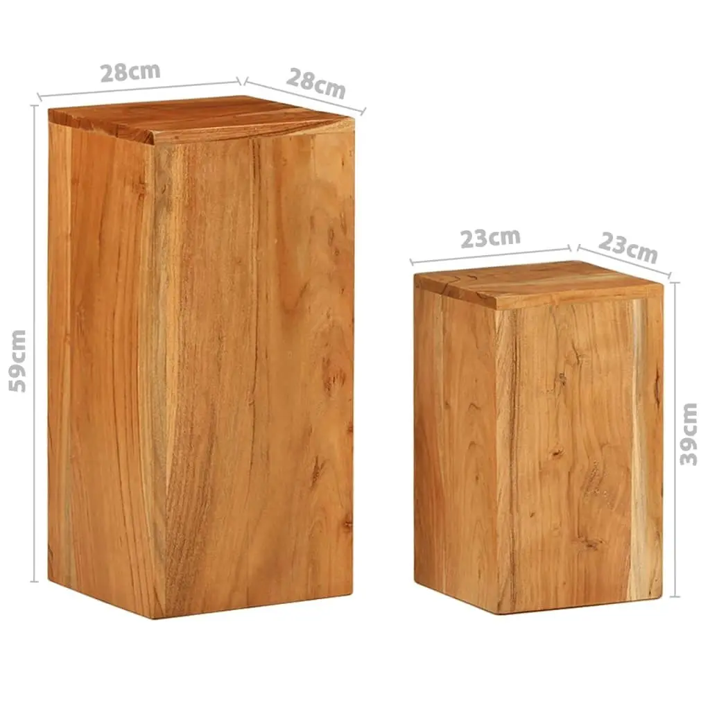 Plant Stands 2 pcs Solid Acacia Wood 320805