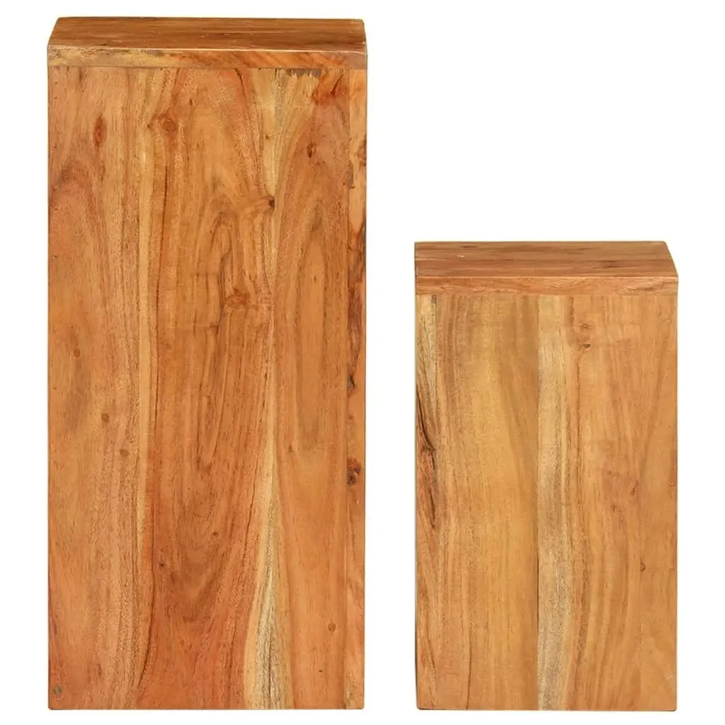 Plant Stands 2 pcs Solid Acacia Wood 320805