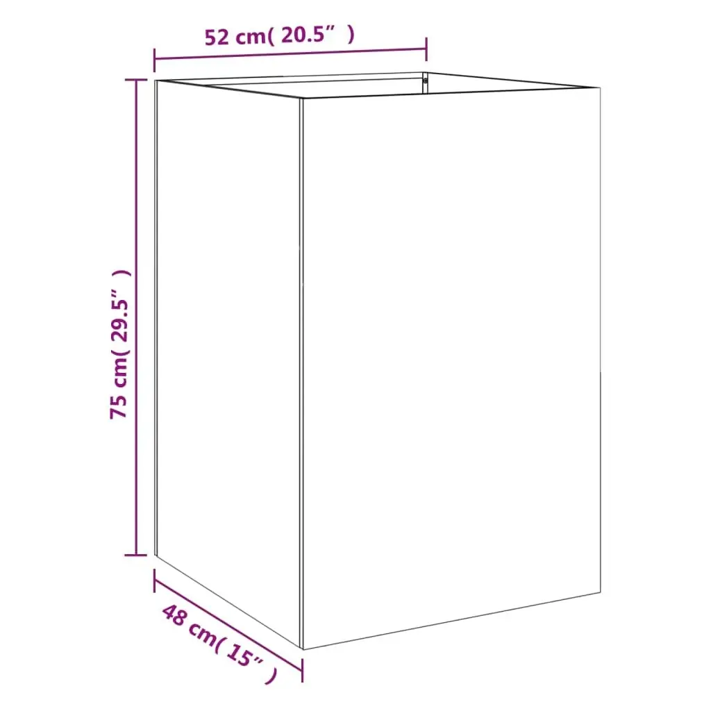 Planter Silver 52x48x75 cm Galvanised Steel 841588