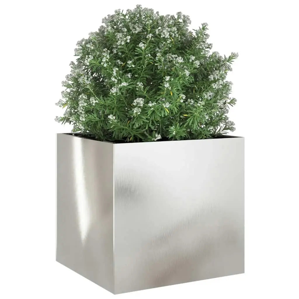 Planter Silver 49x47x46 cm Stainless Steel 841567