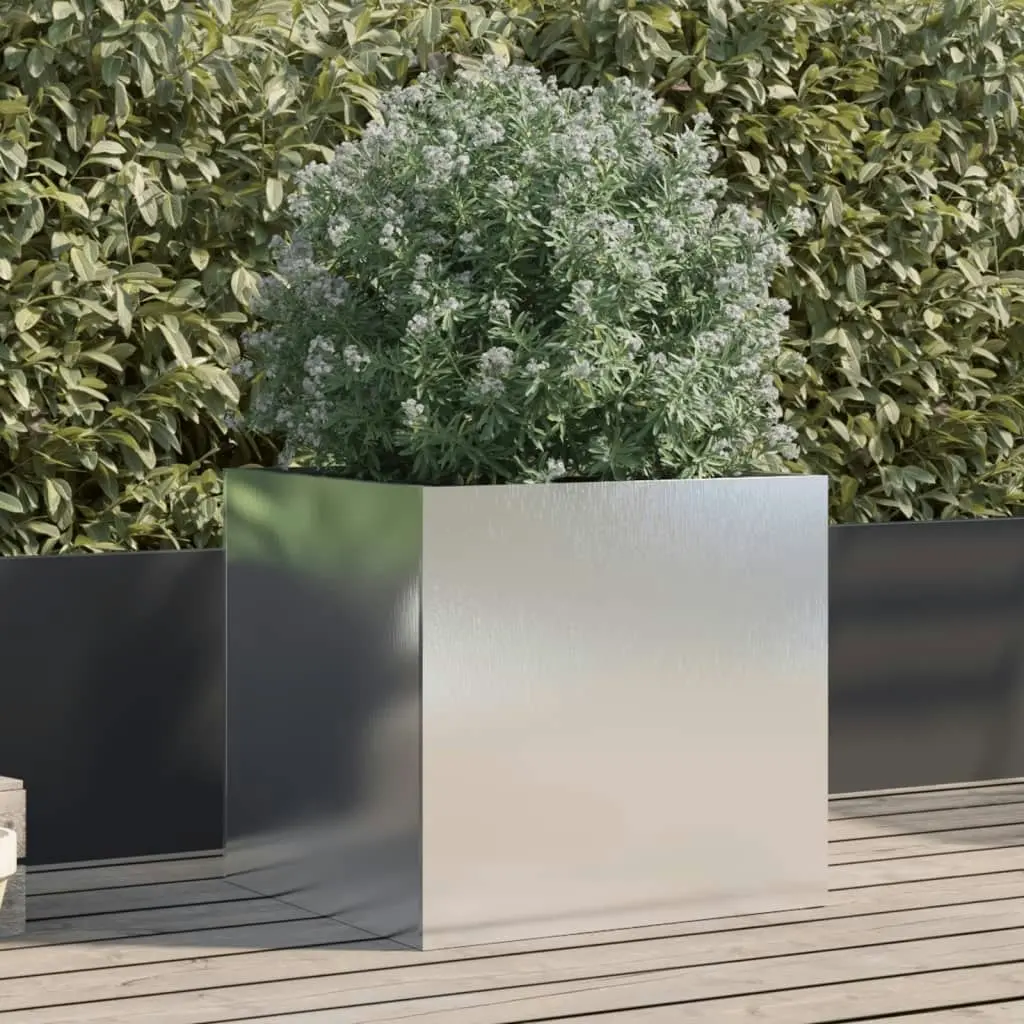 Planter Silver 49x47x46 cm Stainless Steel 841567