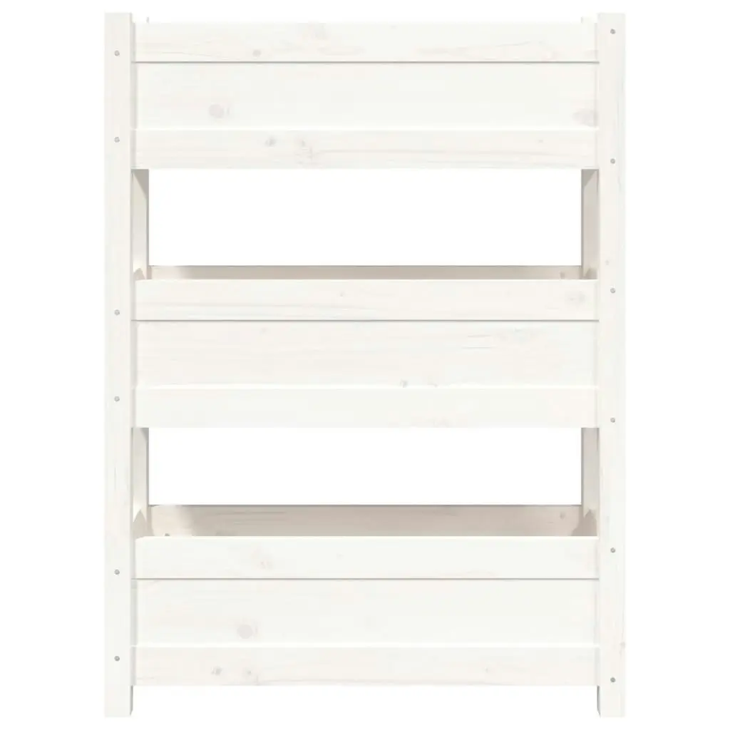 Planter White 77x25x104.5 cm Solid Wood Pine 823935