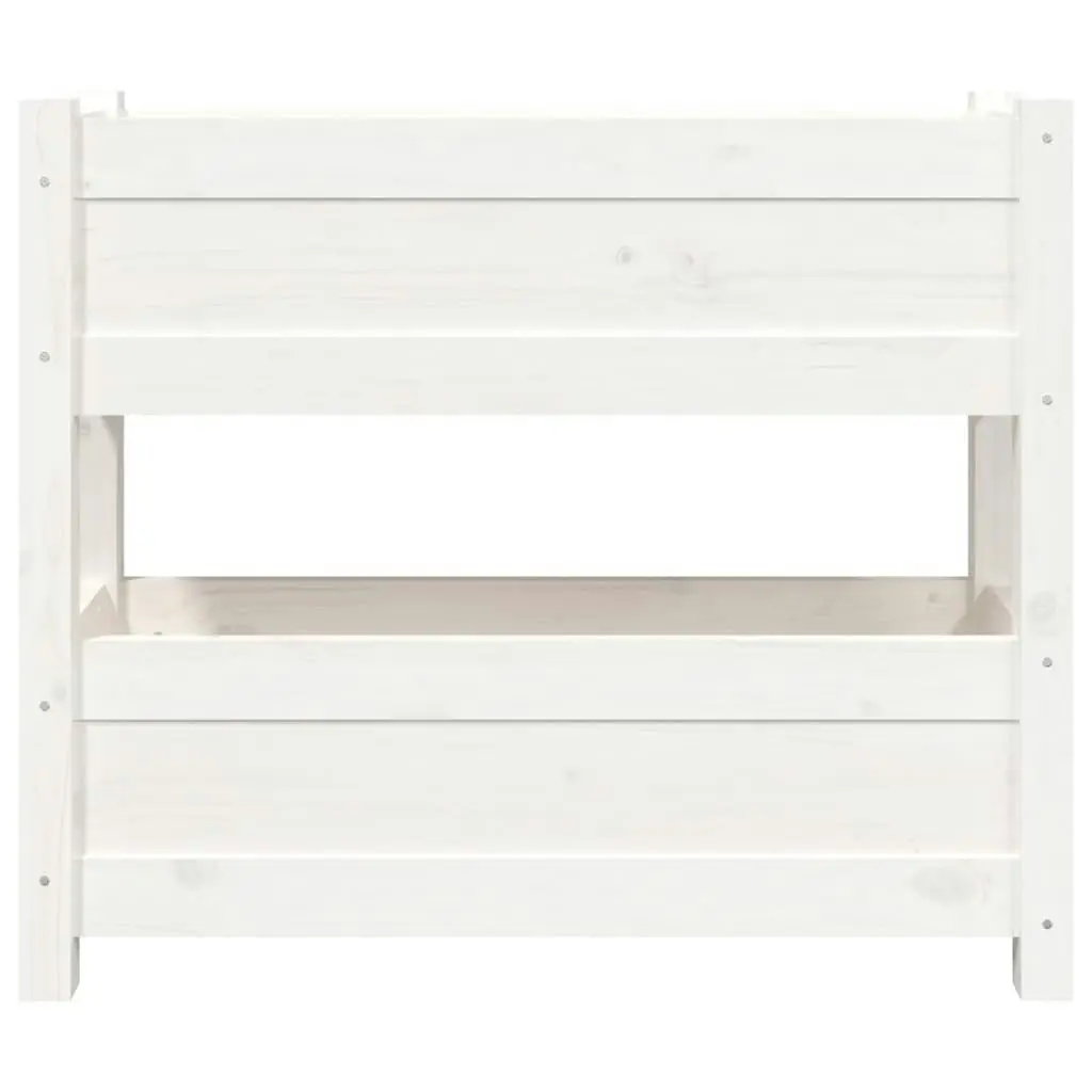 Planter White 77x25x66 cm Solid Wood Pine 823942