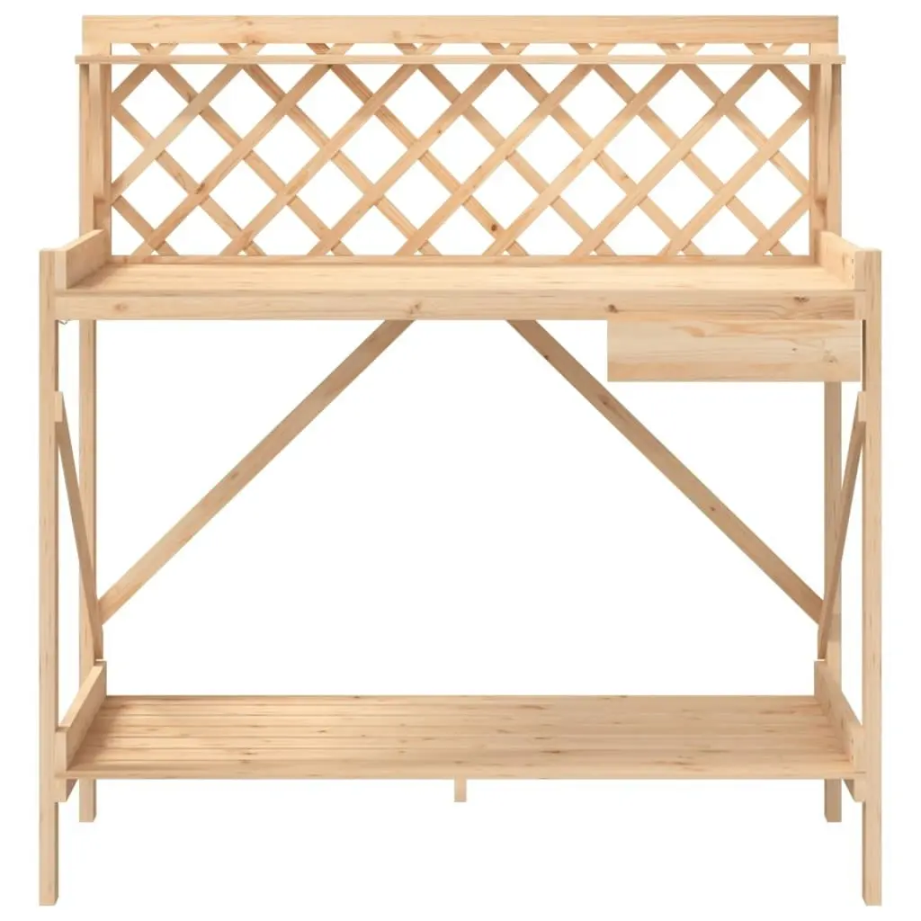 Potting Bench with Trellis Solid Wood Fir 368428