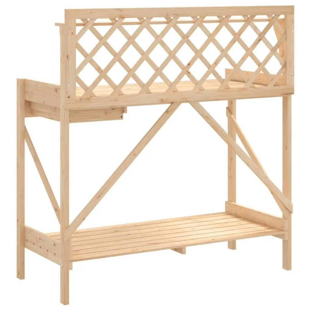 Potting Bench with Trellis Solid Wood Fir 368428