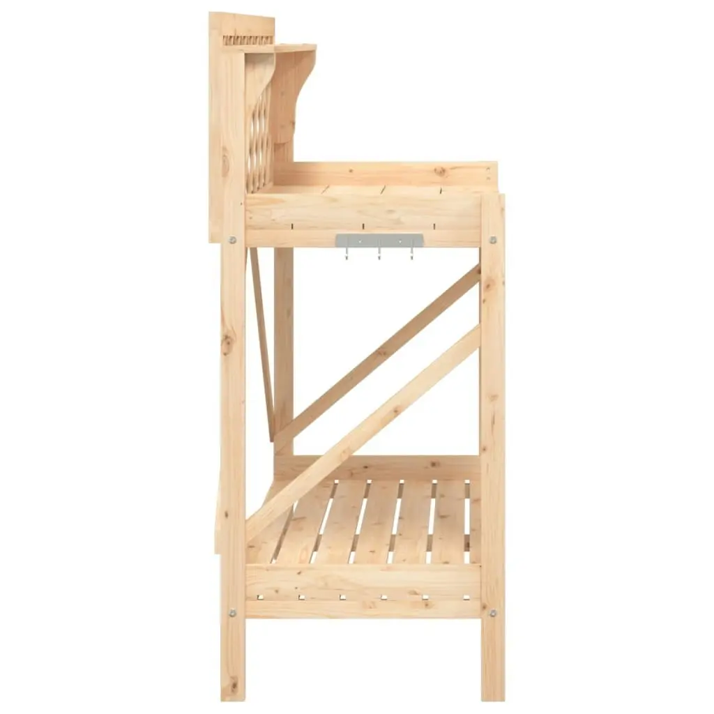 Potting Bench with Trellis Solid Wood Fir 368428