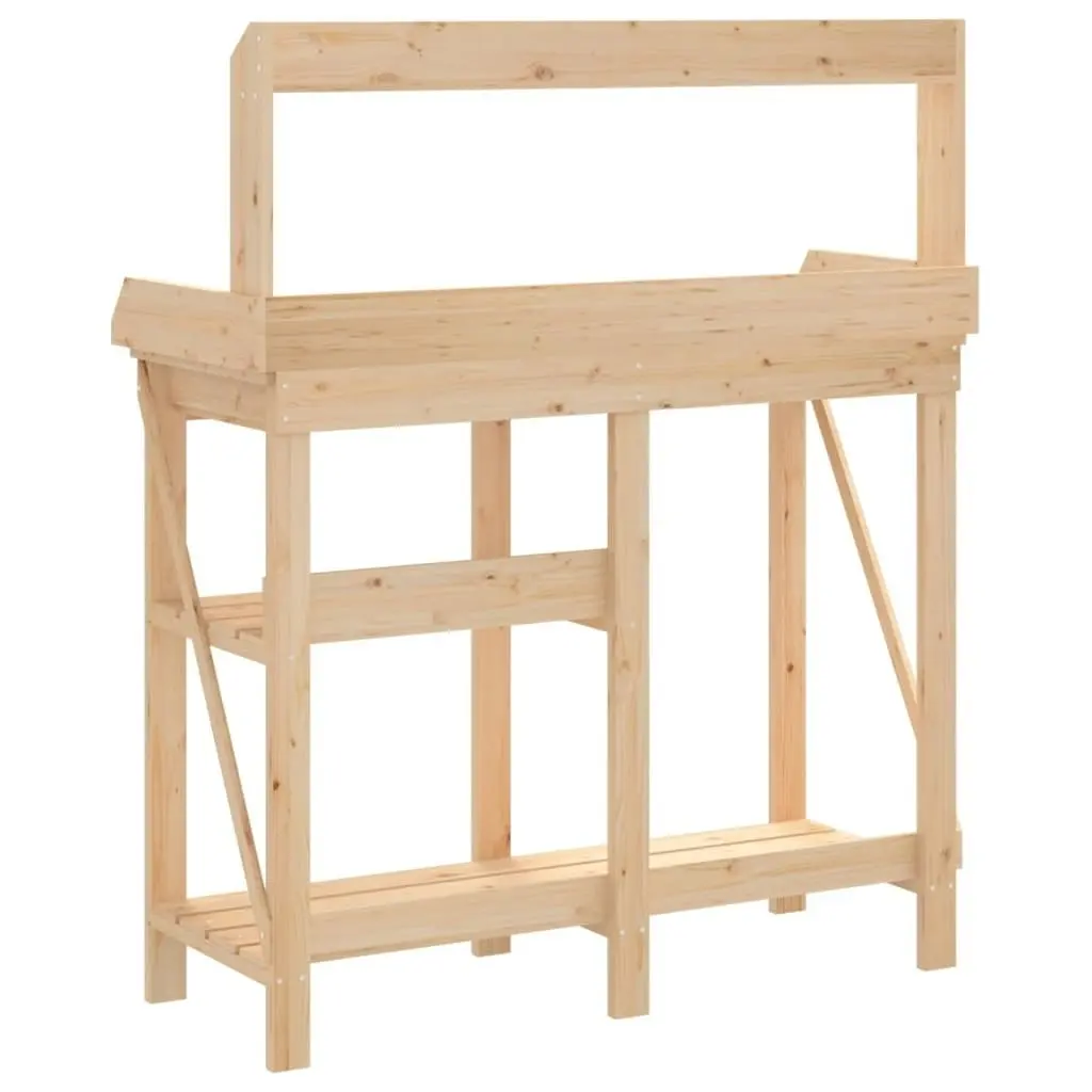 Potting Bench with Shelves Solid Wood Fir 368431