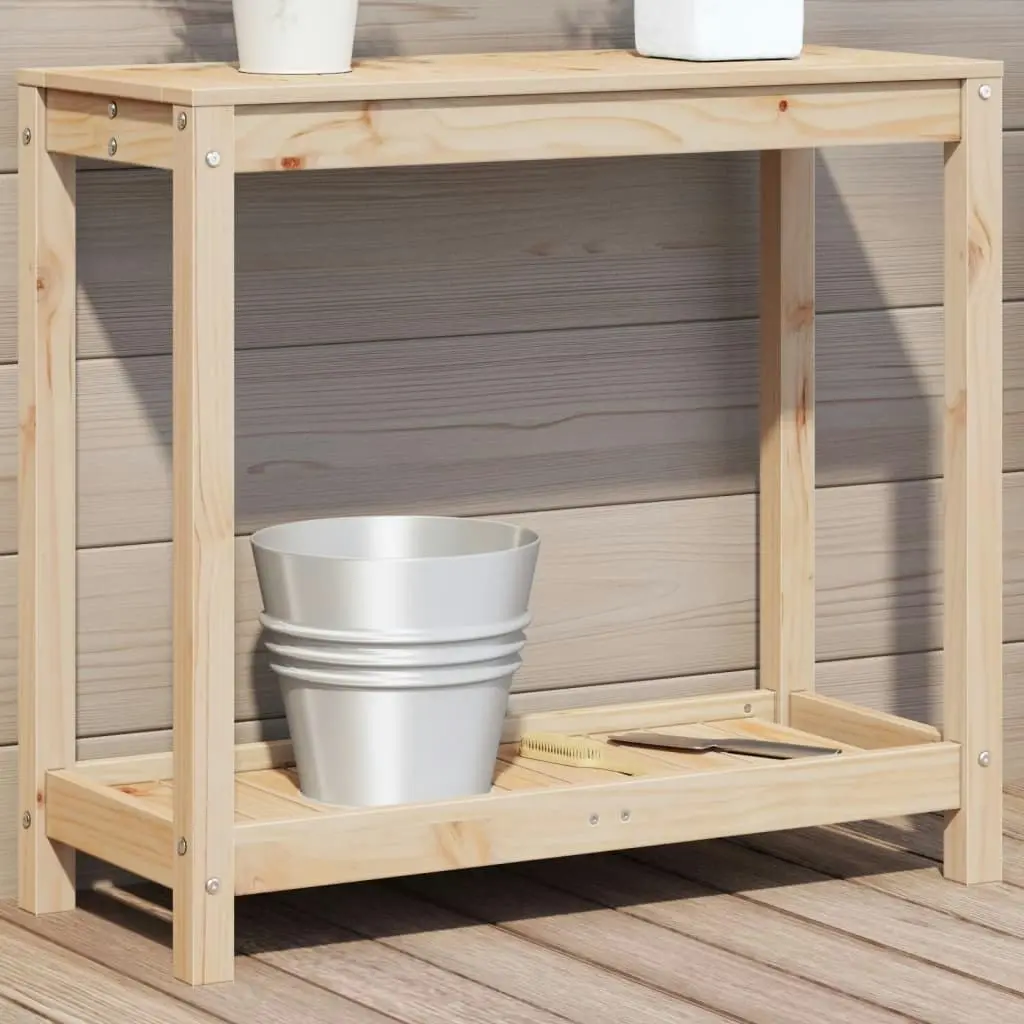 Potting Table with Shelf 82.5x35x75 cm Solid Wood Pine 832387