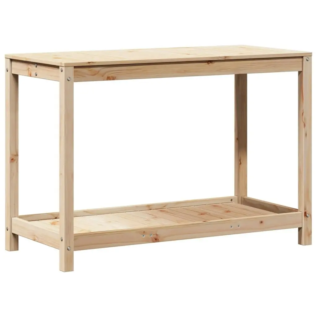 Potting Table with Shelf 108x50x75 cm Solid Wood Pine 832402