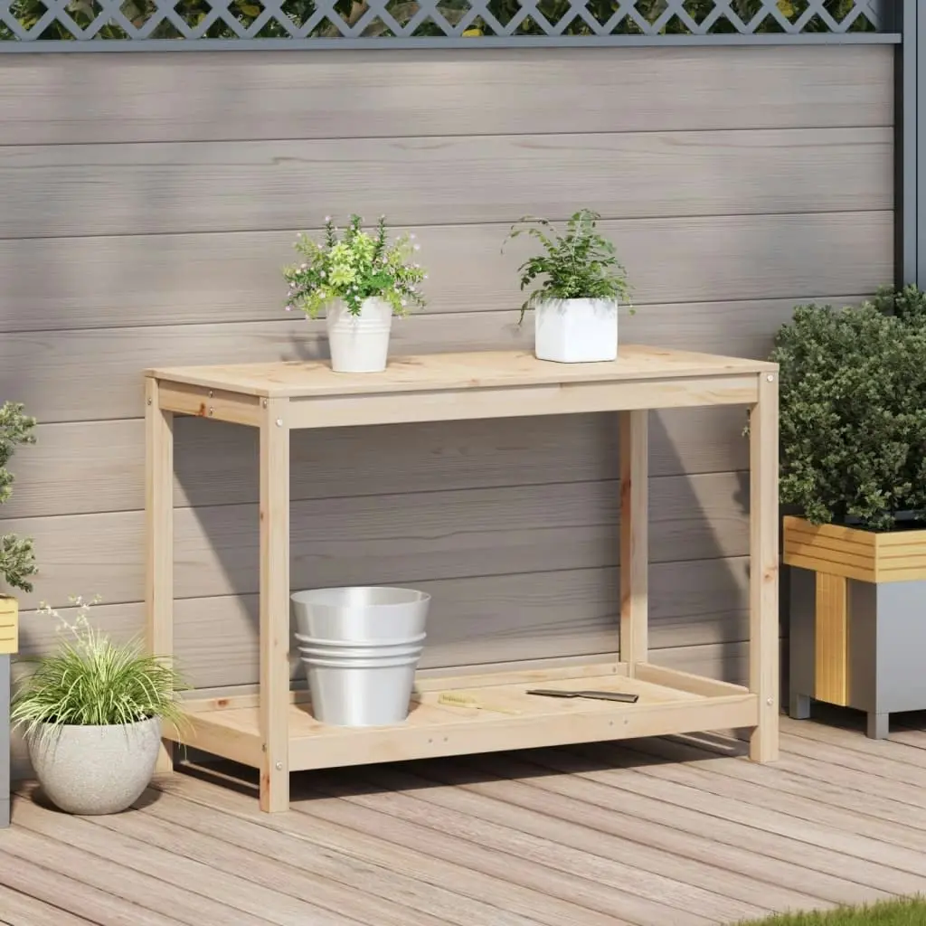 Potting Table with Shelf 108x50x75 cm Solid Wood Pine 832402