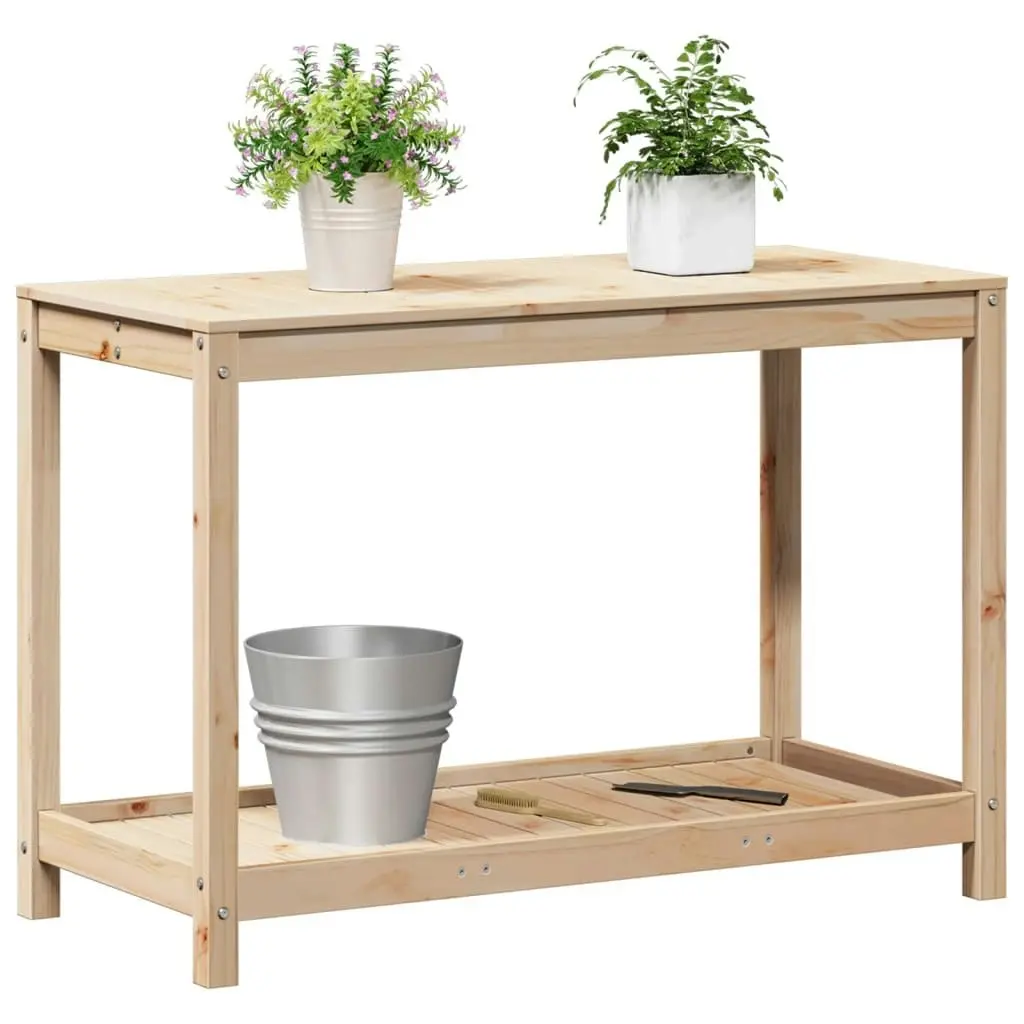 Potting Table with Shelf 108x50x75 cm Solid Wood Pine 832402