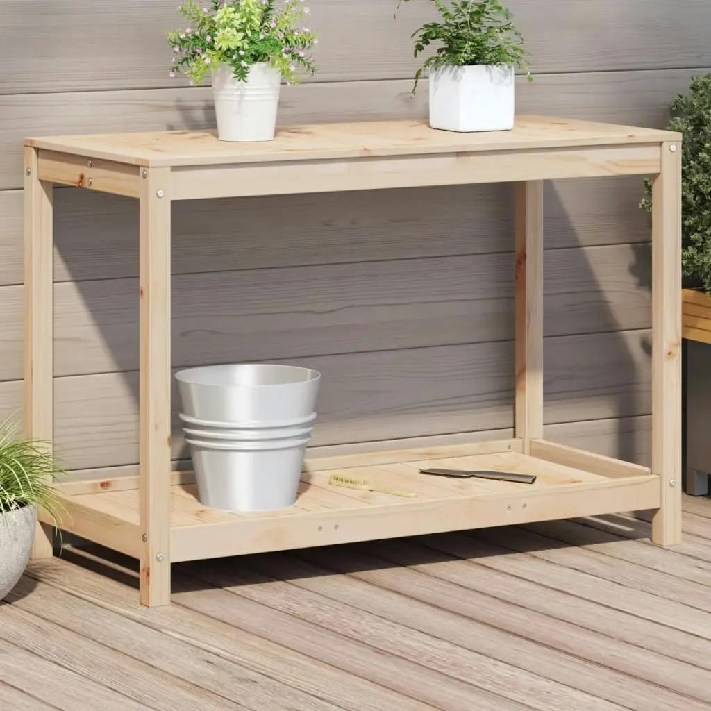 Potting Table with Shelf 108x50x75 cm Solid Wood Pine 832402