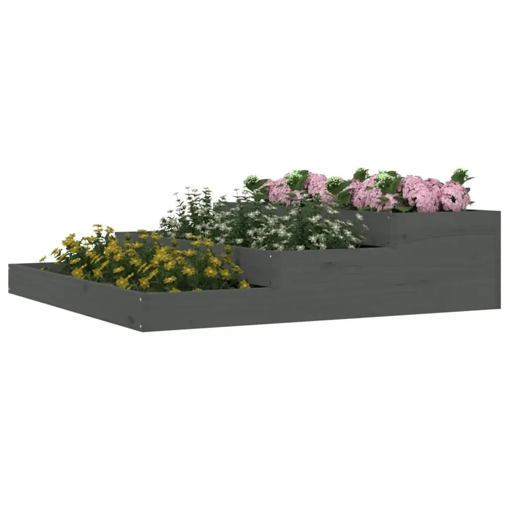 Planter Grey 107x107x27 cm Solid Wood Pine 823915