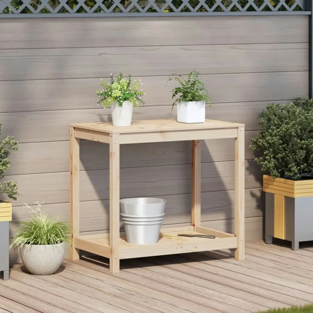 Potting Table with Shelf 82.5x50x75 cm Solid Wood Pine 832397