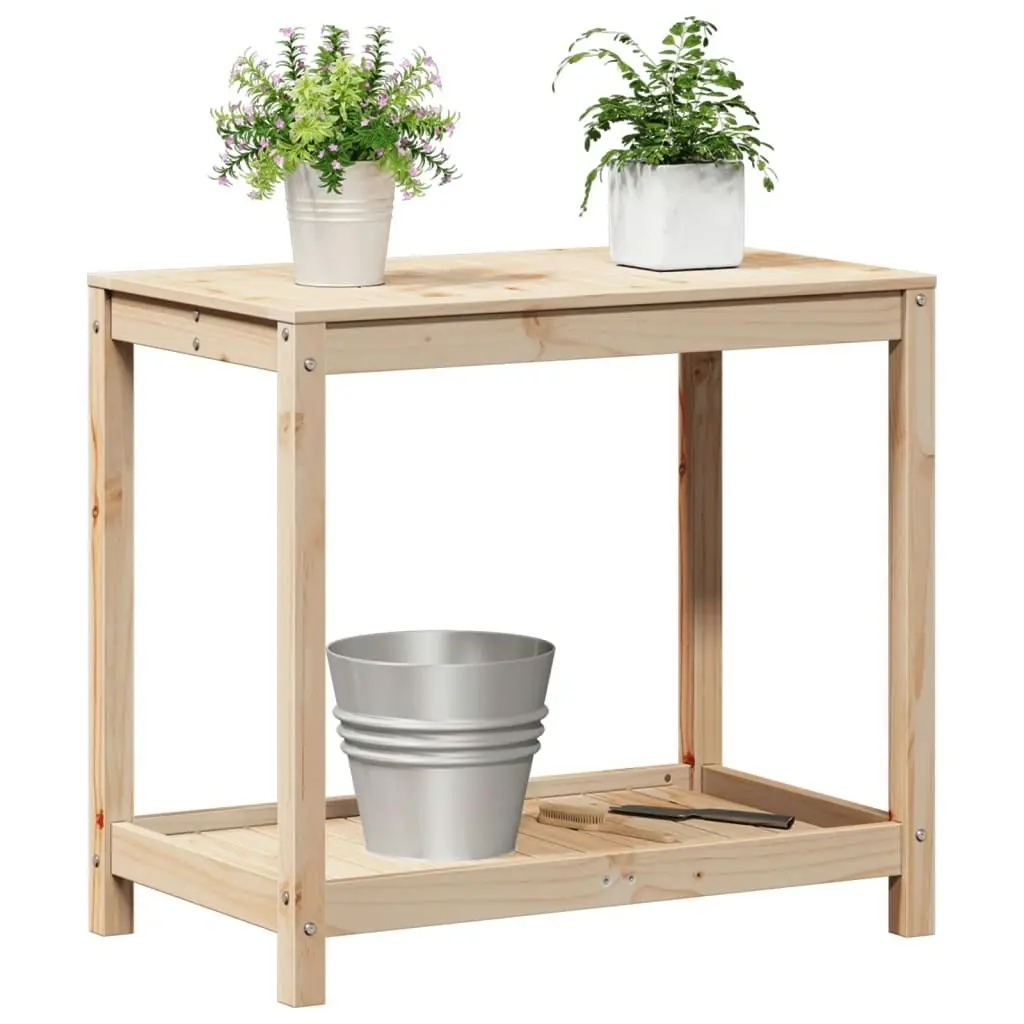 Potting Table with Shelf 82.5x50x75 cm Solid Wood Pine 832397