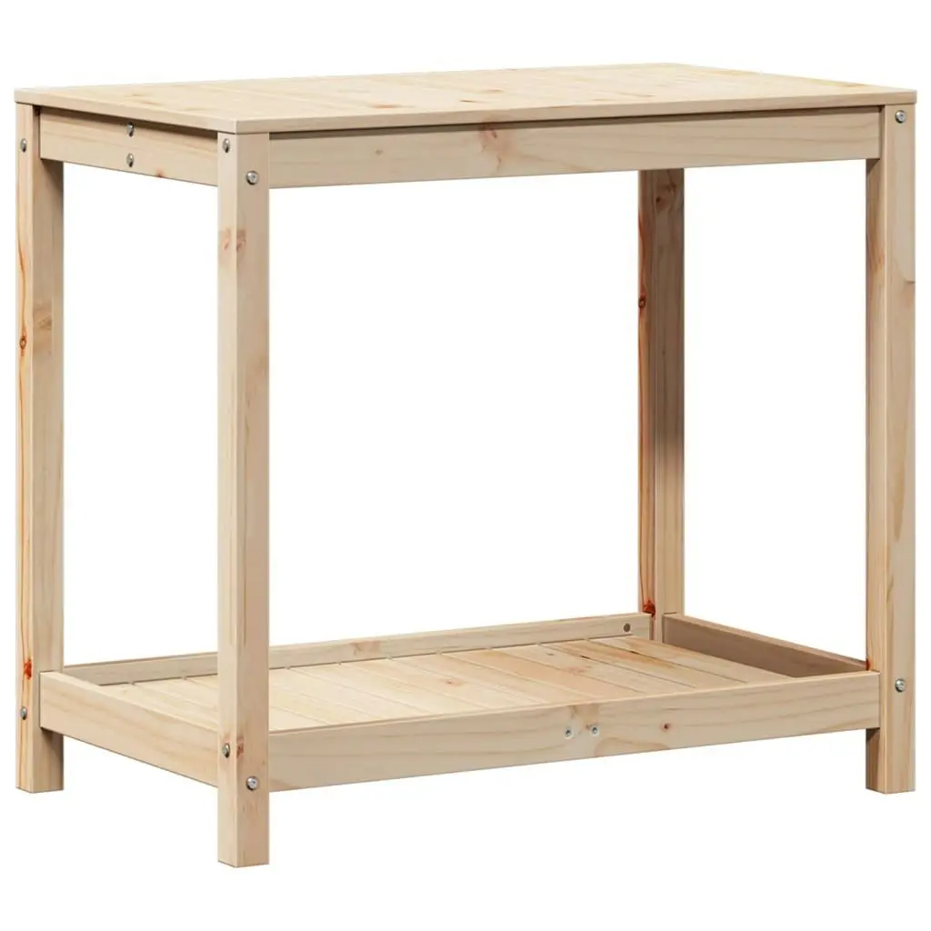 Potting Table with Shelf 82.5x50x75 cm Solid Wood Pine 832397