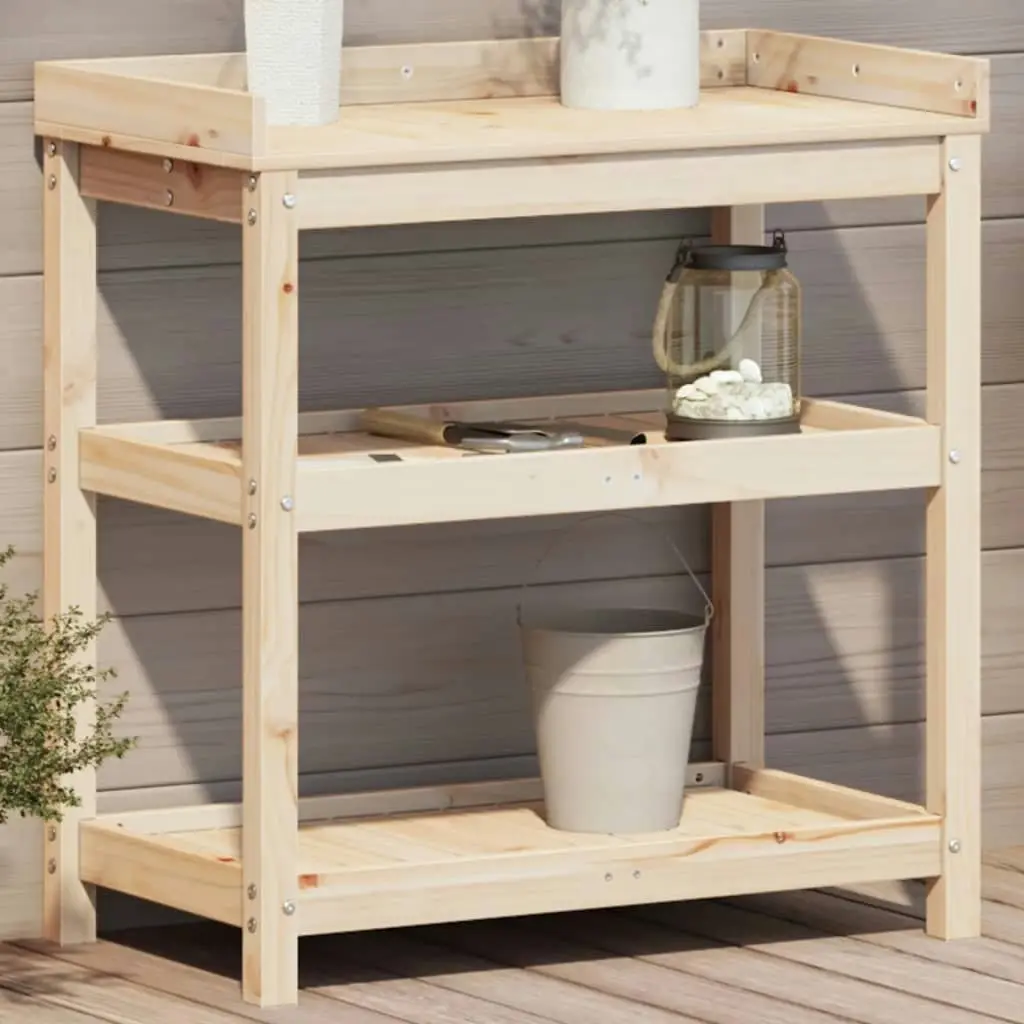 Potting Table with Shelves 82.5x45x86.5 cm Solid Wood Pine 832432