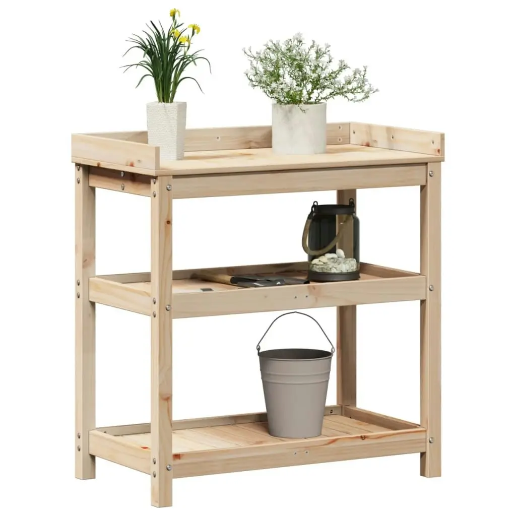 Potting Table with Shelves 82.5x45x86.5 cm Solid Wood Pine 832432