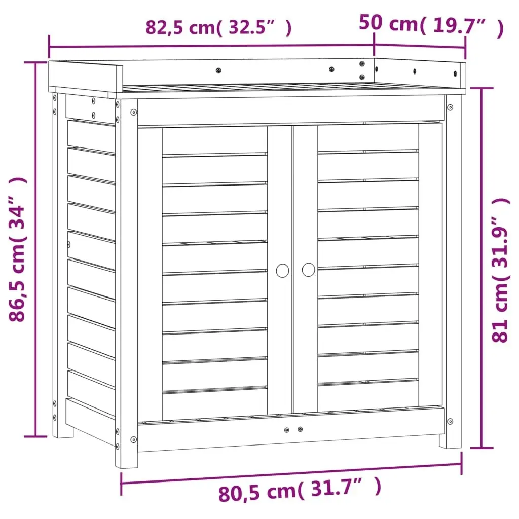 Potting Table with Shelves 82.5x50x86.5 cm Solid Wood Douglas 832420