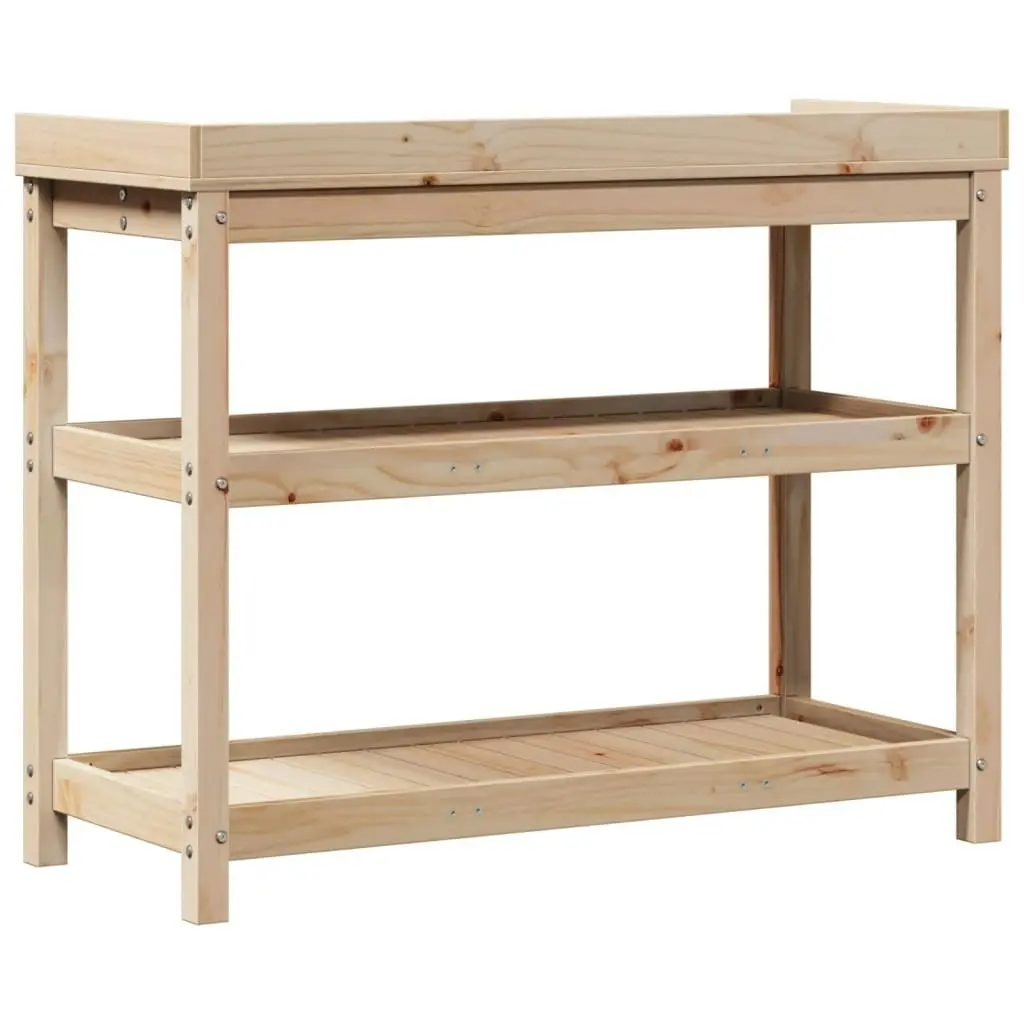 Potting Table with Shelves 108x45x86.5 cm Solid Wood Pine 832437