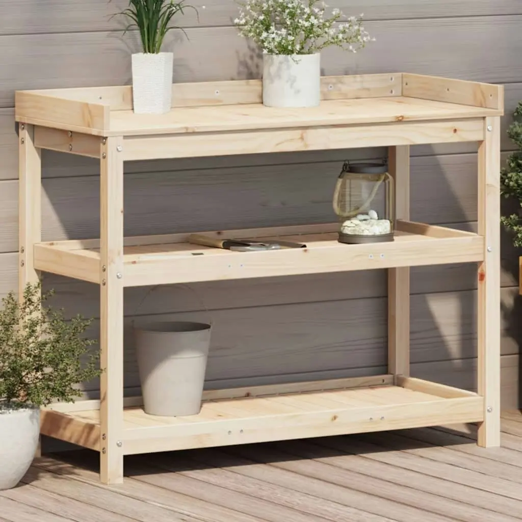 Potting Table with Shelves 108x45x86.5 cm Solid Wood Pine 832437