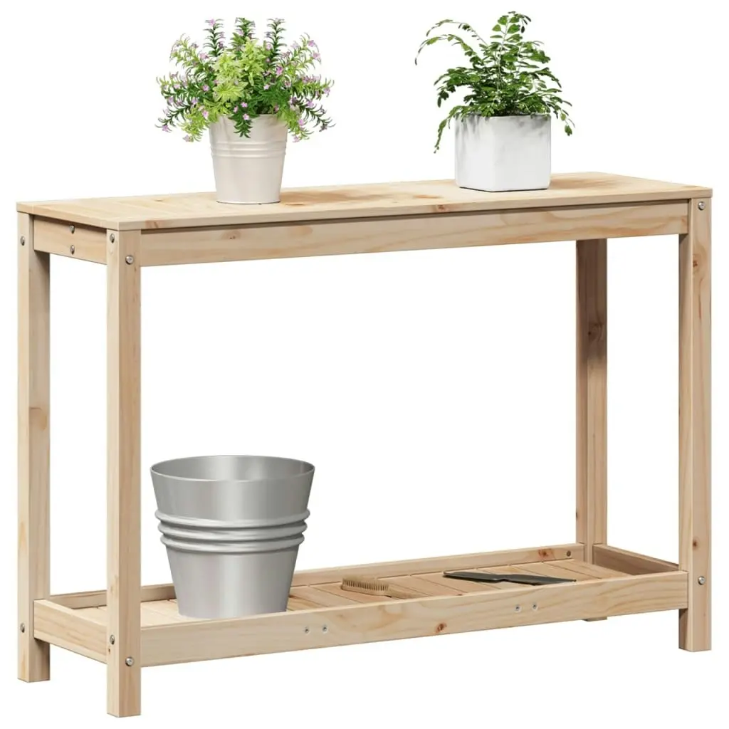 Potting Table with Shelf 108x35x75 cm Solid Wood Pine 832392