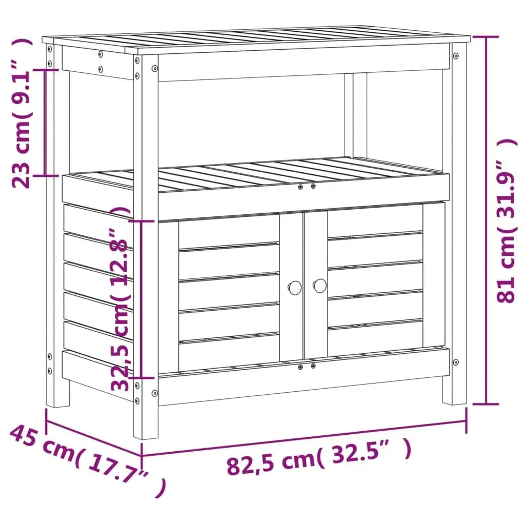 Potting Table with Shelves 82.5x45x81 cm Solid Wood Douglas 832430